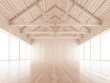 © Aldeca Productions - Attico o magazzino in legno vuoto e grande con travi