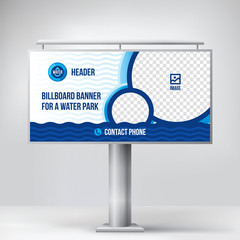 Wall Mural - billboard design for water park, template background vector