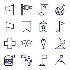 Poster - Set of 16 flag outline icons