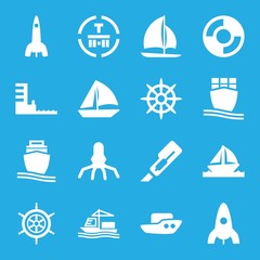 Wall Mural - Set of 16 ship filled icons