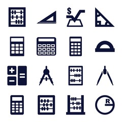Poster - Set of 16 mathematics filled icons