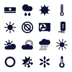 Wall Mural - Set of 16 climate filled icons