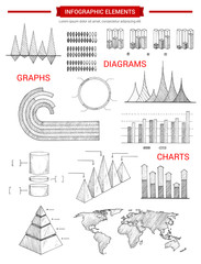 Poster - Infographic diagram charts vector sketch elements