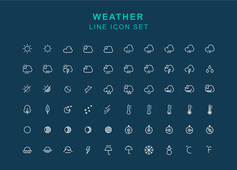 Weathe Line icon set