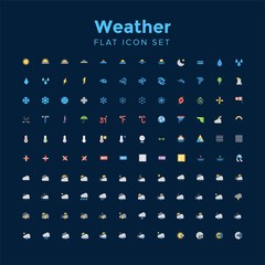 weather flat icon set