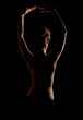 © sandyche - Elegant curves of female shoulders and neck, Redhead girl on a dark background