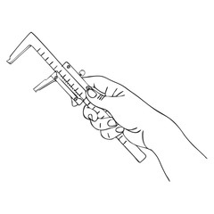 vector hand with calipers