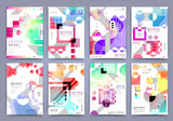 Fototapeta Pokój dzieciecy - Colorful geometric brochure design. Leaflet abstract background. Modern layout template. Vector