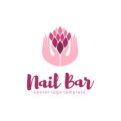 Wall Mural - Vector logo design for manicure and nail salon