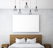 minimal bedroom design and picture frame