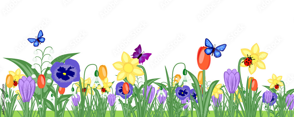 Frühlingsflagge Mit Schmetterlingen & Blumen – 90 X 150 Cm, Wetterfest, Für Garten & Haus