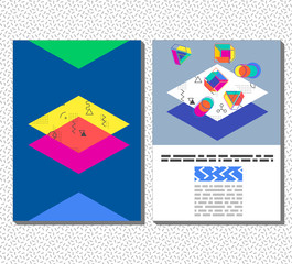 Wall Mural - flyer, leaflet, booklet layout. editable design template. a4 2-fold brochure with abstract elements 