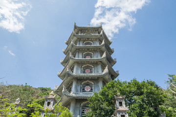 A pagoda on a mountain in Vietnam