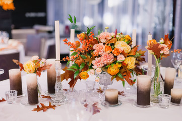 Beautiful decorated wedding table