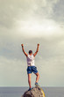 © blas - Happy winner reaching life goal success man