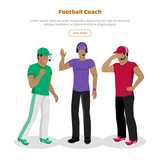 Fototapeta Pokój dzieciecy - Football Coaches Web Banner Cartoon Soccer Referee