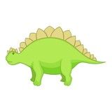 Fototapeta Dinusie - Stegosaurus icon, cartoon style