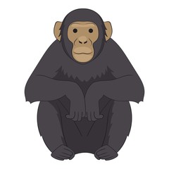 Poster - Chimpanzee icon, cartoon style