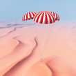Raumkapsel nähert sich der Landung in der Wüste