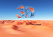 Abkürzung 3D über einer Sandwüste
