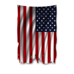 Wall Mural - Torn by the wind national flag of USA. Ragged. The wavy fabric on white background. Realistic vector illustration.