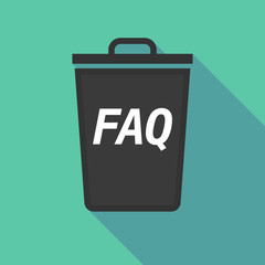 Poster - Long shadow trash can with    the text FAQ