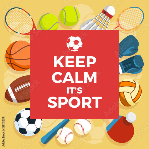 Obraz w ramie Kolorowy plakat z piłkami motywujący do sportu 