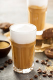 Fototapeta Mapy - Hot latte with thick foam