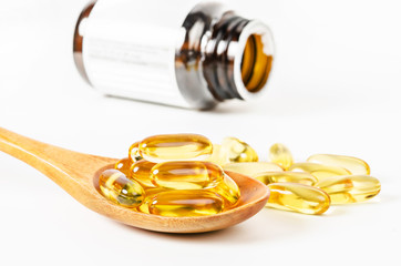 Fish oil capsules with omega 3.