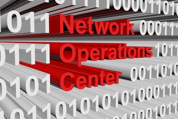 Wall Mural - network operations center in the form of binary code, 3d illustration