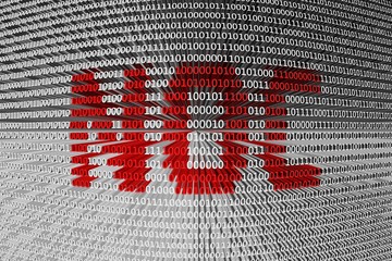Wall Mural - noc in the form of binary code, 3d illustration