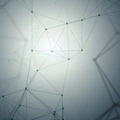 Wall Mural - chemistry pattern, connecting lines and dots, molecule structure on gray, scientific medical dna res