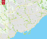 Fototapeta Mapy - Vector color map of  Toronto, Canada. City Plan of Toronto