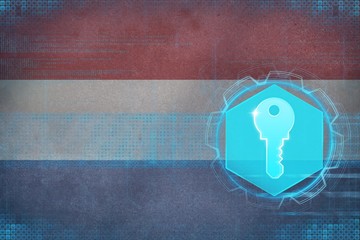 Canvas Print - Netherlands access key. Computer protection concept.