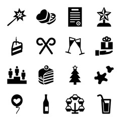 Poster - Set of 16 celebration filled icons