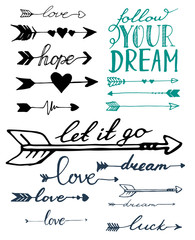 Wall Mural - arrows sketch set