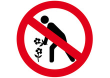 Schild Blumenpflücken Verboten