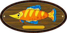 Cute Cartoon Fish On Trophy Mount