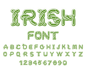 Wall Mural - Irish font. National Celtic alphabet. Traditional Ireland ornament letter