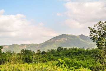 Natural forests and beautiful mountains in countryside Thailand