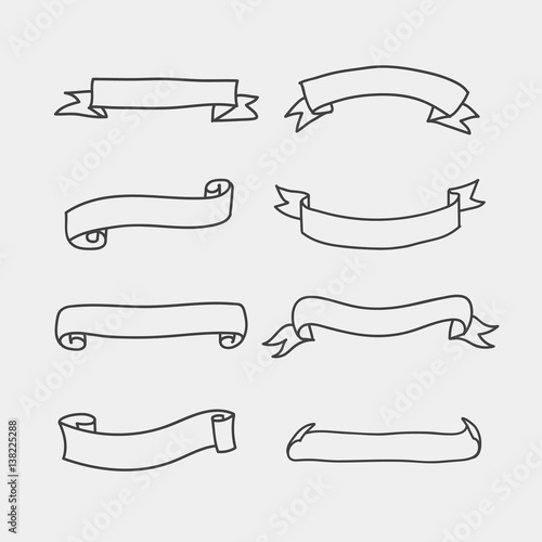 Set Vintage Hand Draw Banner Buy This Stock Vector And Explore