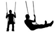 © laschi adrian - Illustration of a man on a swing isolated on white