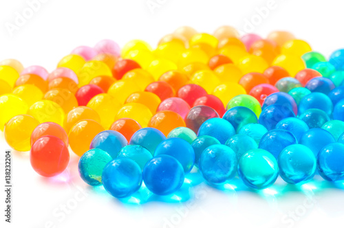 Fotografía Color balls, colored polymer gel, hydrogel beads