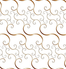  Golden seamless  pattern with curls