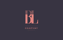 Bl B L Pink Vintage Retro Letter Company Logo Icon Design