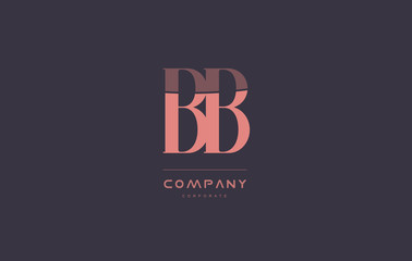 bb b b  pink vintage retro letter company logo icon design