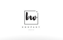 Bw B W Hand Writing Letter Company Logo Icon Design