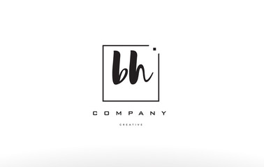 bh b h hand writing letter company logo icon design