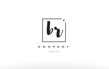 br b r hand writing letter company logo icon design