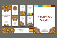 Vector Template Business Card. Geometric Background. Card Or Invitation Collection. Islam, Arabic, Indian, Ottoman Motifs.